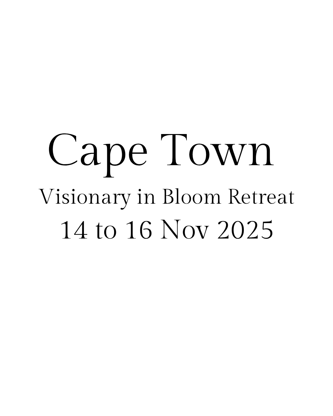 Cape Town (Elgin): Visionary in Bloom Retreat - 14 to 16 Nov 2025= R4 200