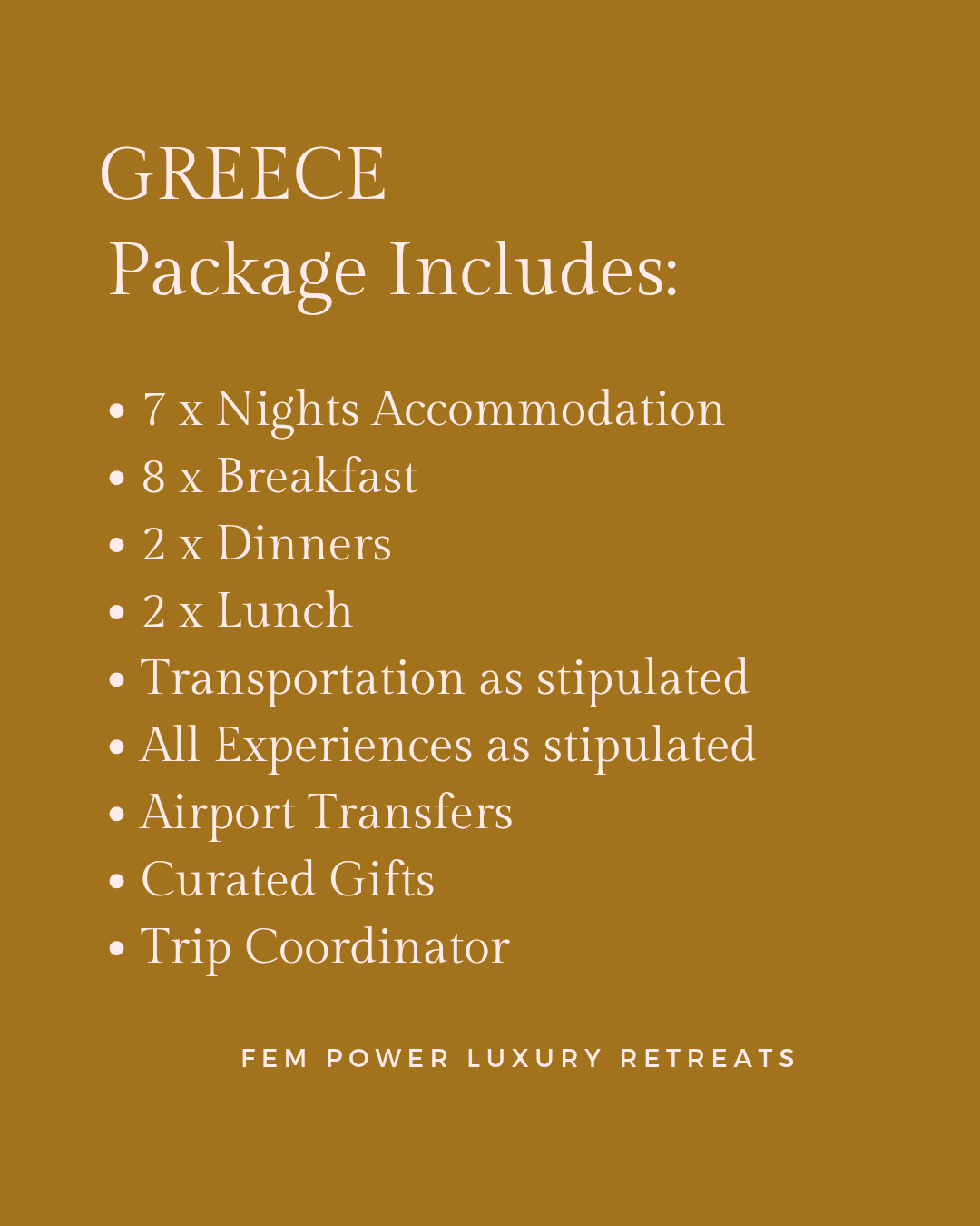 Greek Island Hopping: 16 to 23 Sept 2027 = R32 500