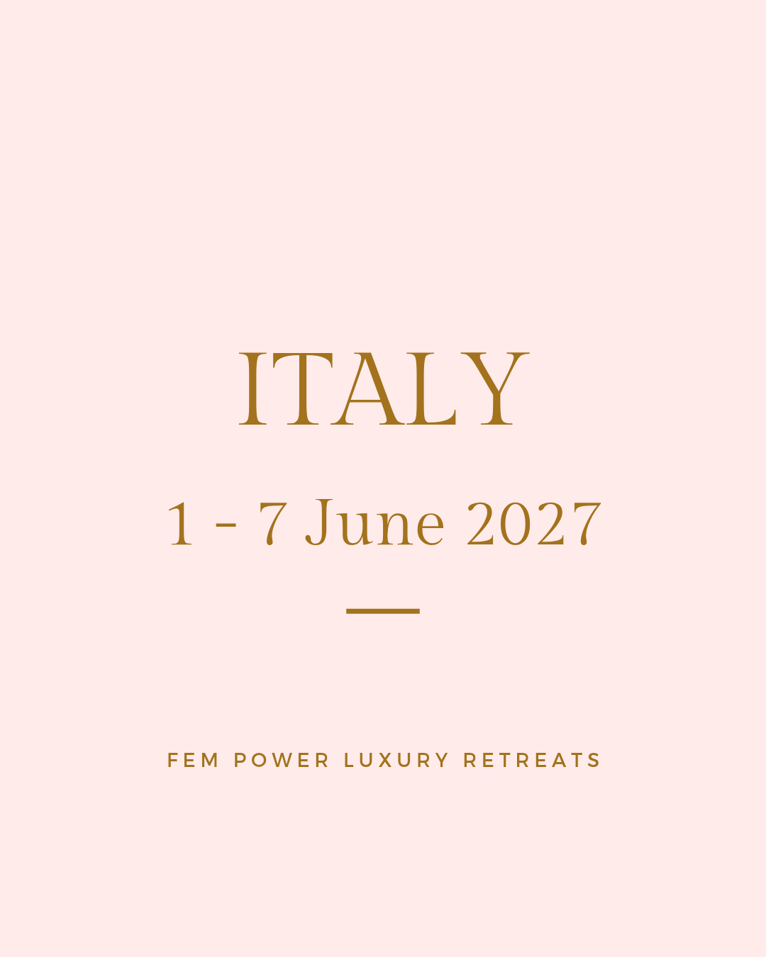 Italy by Rail Retreat: 1 to 7 June 2027 = R29 000