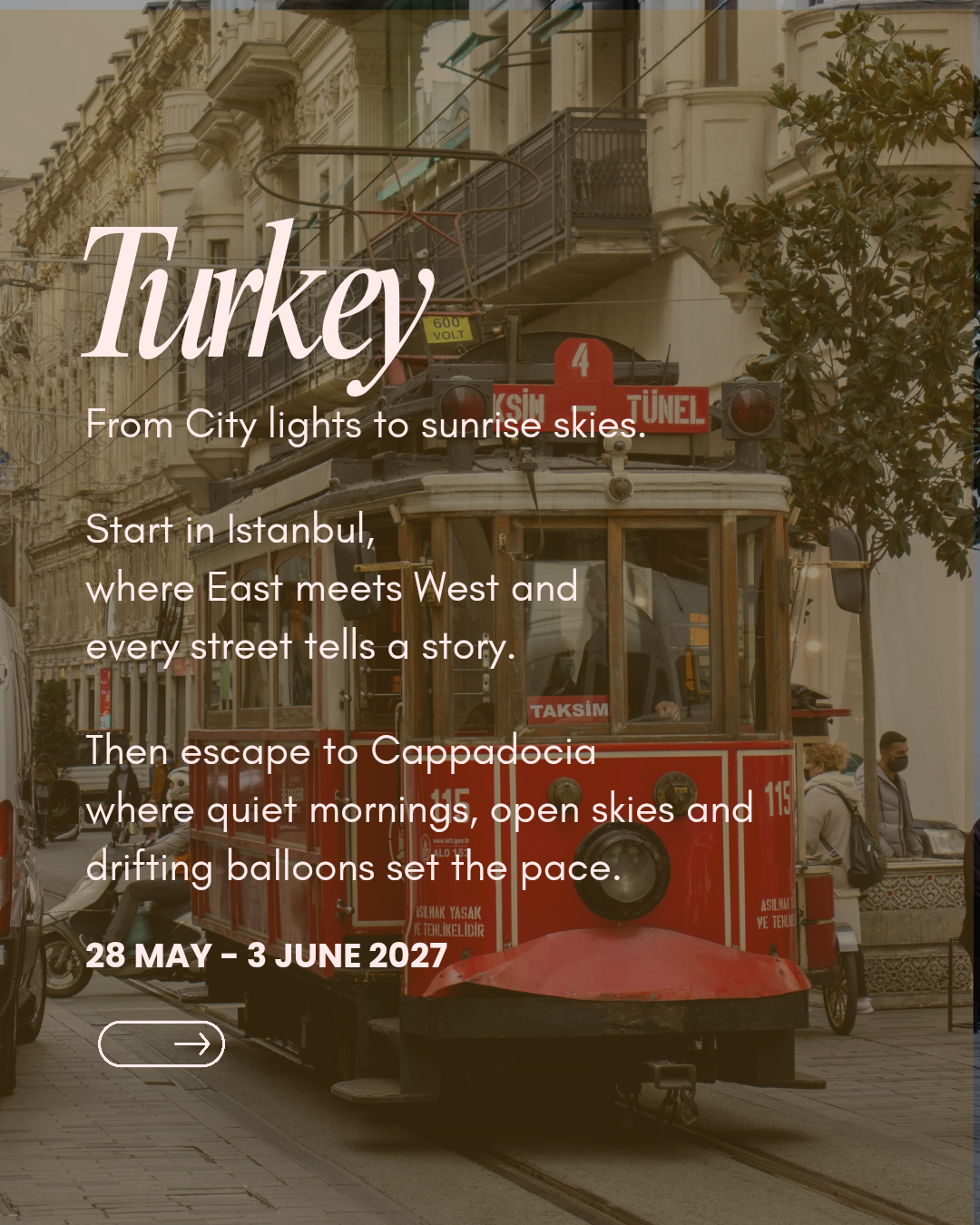 Turkey: 28 May to 3 June 2027 = R25 000