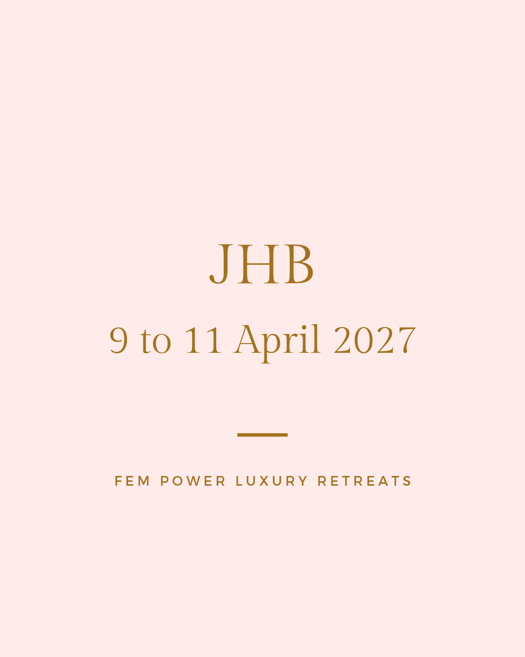 Johannesburg:  The Pause Retreat - 9 to 11 Apr 2027 = R4600