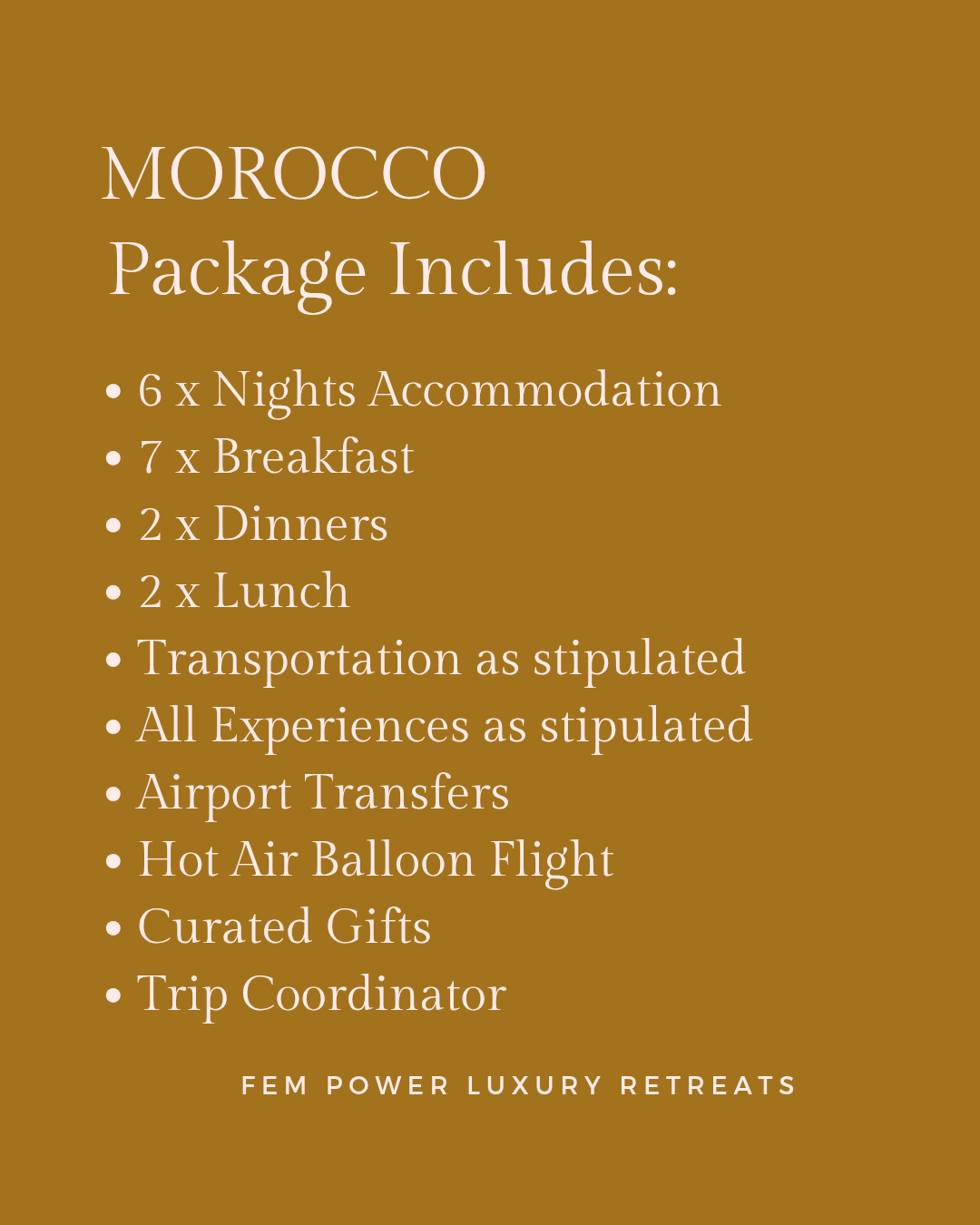 Morocco: 9 - 15 May 2027 = R28 000