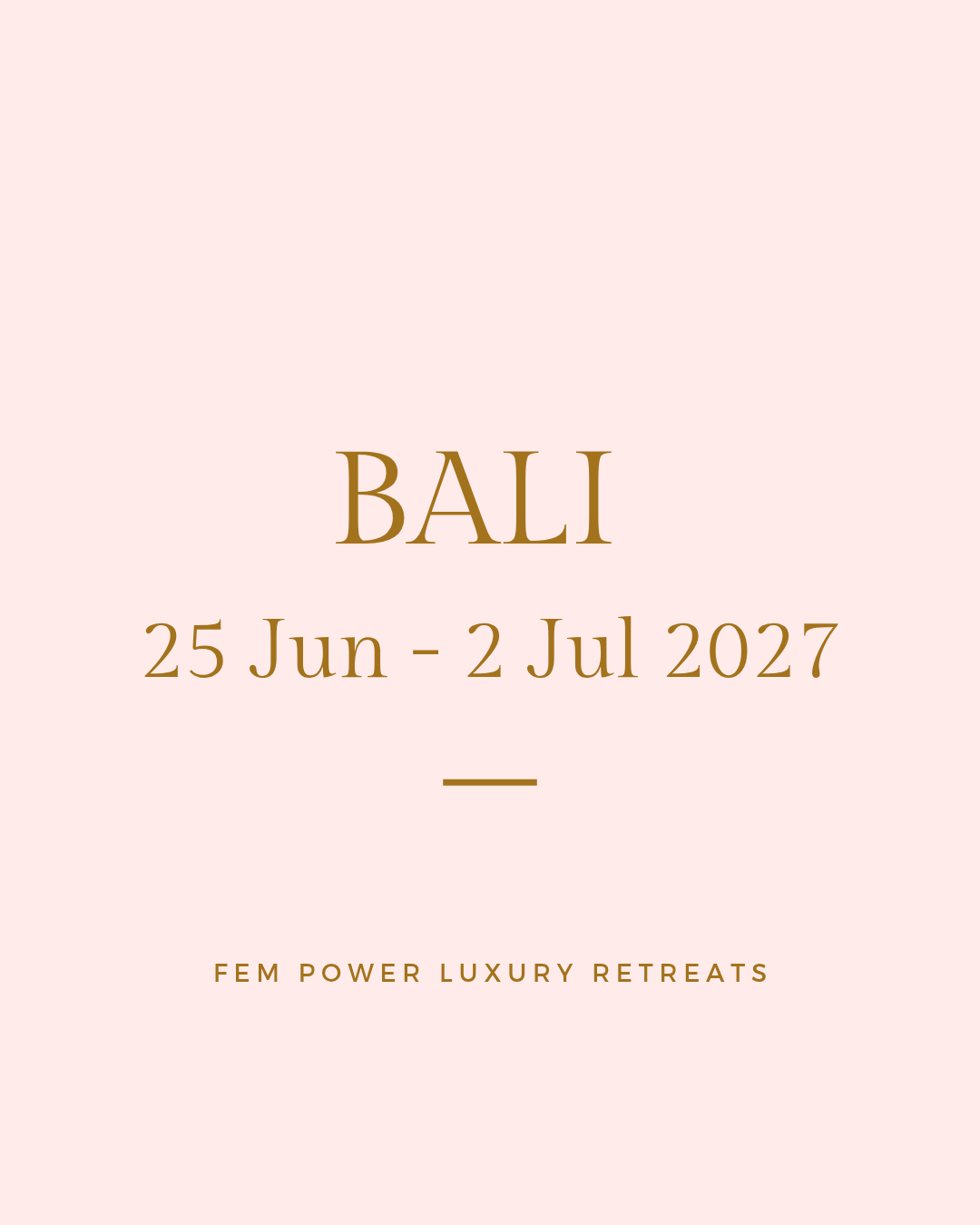 Bali: 25 June to 2 July 2027 = R25 500