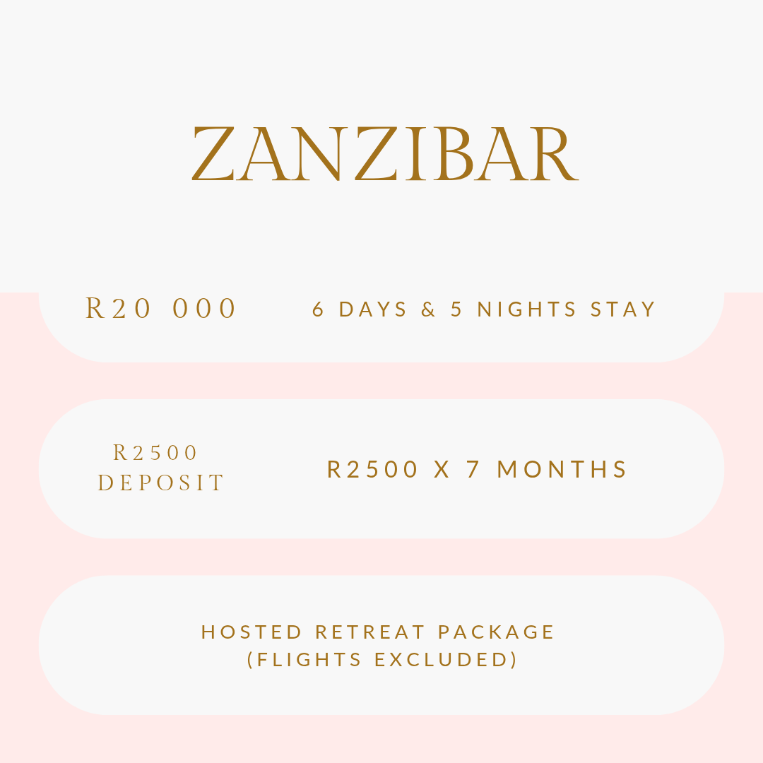 Zanzibar : 15 to 20 October 2026 = R20 000