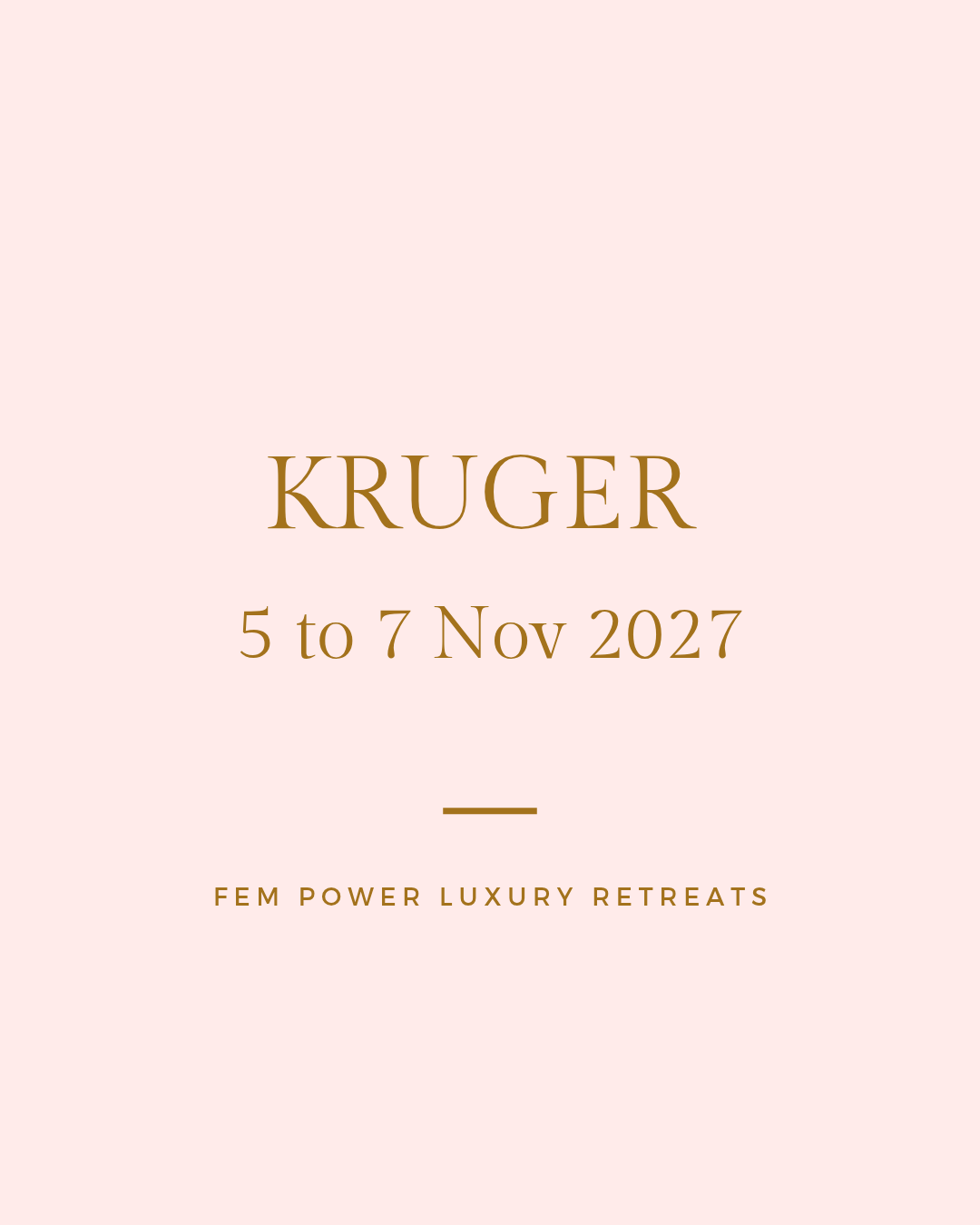 Kruger (Jhb): The Safari Girls Retreat - 5 to 7 Nov 2025= R6 000